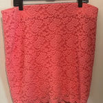 Torrid  1 Women's Coral Lace Floral‎ Mini Pencil Skirt 1x 14-16 Photo 0