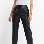 EXPRESS Classic Super High Waisted Faux Leather Pleated Ankle Pants 14S NEW Photo 0
