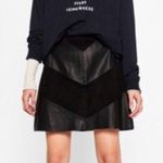 ZARA  Black Faux Leather Suede A-Line Mini Skirt XS Photo 1