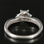 10K SOLID WHITE GOLD .20 CARAT TOTAL WEIGHT & SAPPHIRE DIAMOND RING (5.25) Blue Photo 6