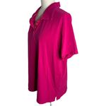Catherines  Short Sleeve Polo Shirt 14 Pink Buttons Collared Stretch Knit Photo 2