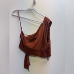 Free People Brown One-Shoulder Crop Top Photo 1
