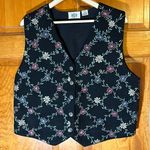 Pasta Wool Blend Embroidered Boho Vintage Vest Metal Buttons Size Lg Photo 0