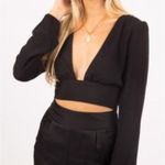 STILLWATER CLOTHING Mila‎ Wrap Crop Top NWT Sz Medium Black Photo 0