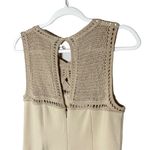 Ann Taylor Crochet Sheath Dress Size 8 Beige Knee Length Sleeveless Neutral Photo 5