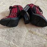 Gianni Bini Rhiannen Plaid Red and Black Spiked Combat Boots Photo 3
