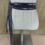 Women’s Gray Fabric Belt With Sequins That Ties 0 Photo 2