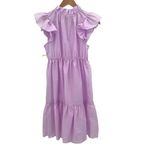 Love...Ady Womens Flutter Sleeve High Neck Tiered A Line Dress Purple Medium NWT Photo 3
