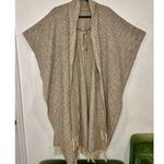 American Vintage Vintage Wool Cape Poncho Fringe with Scarf One Size Taupe Beige Photo 1