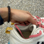 Hoka Women’s 8B  Bondi 8 Running Shoe - White Blue Pink Photo 3