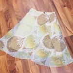 New Vintage Pineapple Yellow Floral Flare Layered Skirt Summer Pastel Midi Photo 0
