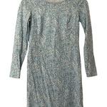Boden Blue & White Paisley Bodycon Mini Dress Womens Size 4 Shift Shirt Dress Photo 0