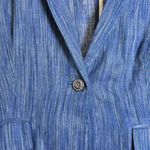 Anthropologie Preppy Boho Blue Woven Blazer Embroidered Collar XS linen Nautical Photo 7