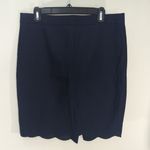 J. By J. Crew Womens Scalloped Hem Skirt Navy Blue Cotton Mini Size 10 Photo 2