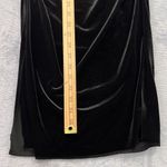 White House | Black Market WHBM Velvet Midi Dress  XS Black‎ Boat Neck 3/4 Sleeve Side Ruching Classic Photo 6