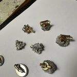 Head Lot Of 4 Clip-on Clip On Earrings - Pretty Variety - Cameo, Rhinestone,  Etc Photo 7