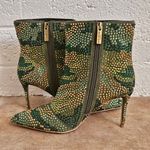 Kurt Geiger London Belgravia Women's Bootie Green Crystal Heel $265 36.5 Photo 5