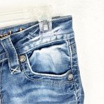 Rock Revival  Alivia Blue Light Wash Distressed Fray Hem Skinny Jeans, Size 27 Photo 8