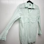 Aerie  Cool Mint Green 1/2 Button Women's Gauzy Cotton Tunic Shirt Size Medium Photo 4