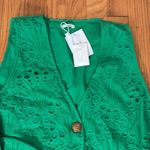 ANDIE  The Navarino Dress Button Front Eyelet Emerald‎ Green Medium NWT Photo 5