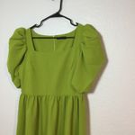 SheIn Green Midi Dress Puff Sleeve Square Neck Casual Dress size 8-10 (150) Photo 1