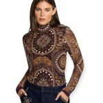 Johnny Was  Loving Is Easy Mesh Tee Embroidered Bohemian Boho Fall Size M NEW Photo 3