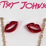 Betsey Johnson Lips Earrings & Candy Cane Necklace Photo 1