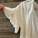 Goldie NWT  Lewinter Butterfly Peasant Ruffle Sleeve White 100% Cotton Tee Small Photo 3