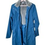 Orb Brand nylon snap zip utility jacket faux fur lining Blue Photo 0