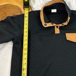 Zyia  Active Black Quilted 1/4 Snap Pullover Sweatshirt Mock‎ Neck Size Large Photo 6