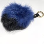 Juicy Couture  Blue/Black Furry Ball Key Fob Photo 2