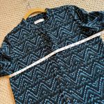 ALC Frank A.L.C. Women's Long Sleeve Button Down Blouse Blue Black Size 0 100% Silk Photo 5