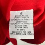 Vintage J. Taylor Red Blouse Sz 12 Pleat Light Jacket Photo 7