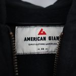 American Giant Full Zip Hoodie Black Cotton Made in USA Casual Athleisure XS Photo 2