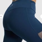 Gymshark Mesh Panel Pocket Leggings Navy Small Photo 1