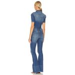 NWT SER.O.YA Fallon XXS Bayside Denim Flare Jumpsuit Button Photo 3