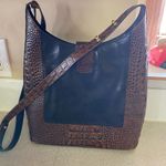 Brahmin  Brown Black Croc Embossed Minimalist Western Coastal Quiet Luxury Bag Photo 2