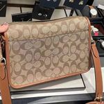 Coach NWT C5675 Pennie Crossbody With Coin Case In Signature Canvas Khaki Photo 2