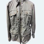 Gap  Army Green The Utility Jacket Medium Cotton‎ Stretch Cargo Military Fall EUC Photo 5
