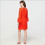 J.Crew  Bell-sleeve Dress Embroidered Eyelet in Brillant Sunset, Size 00, NWT Photo 3