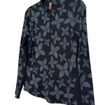 BEN HOGAN Long Sleeve Pixel Floral Sun Performance Knit Golf Top NWOT Small Black Photo 1