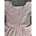 Anthropologie  polagram midi dress spring summer pink monochrome ruffle flutter M Photo 12