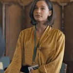 ANINE BING 100% Silk Bow tie Front Delilah Blouse Womens Medium Old Money Preppy Photo 8