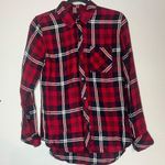 Rails  Hunter Plaid Cherry Navy White Button Up Shirt Size XS Soft Photo 3
