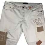 Lauren Ralph Lauren Women's Patchwork Relaxed Tapered Ankle Jeans Cream Size 16 Photo 2