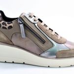 Geox  respira sneaker metallic brown suede leather zip fashion shoe Sz 10 Photo 0