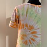 EUC Sweet Lovely by Jen Orange, Pink, and Green Spiral Tie Dye Tee size small Orange Photo 5
