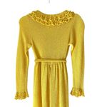 Saks 5th Avenue Saks Fifth Avenue Vintage Yellow Knit Crochet Disco 70s Maxi Dress Belted Small Photo 4