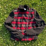 Buffalo Plaid Moto Blazer Jacket Red Photo 0