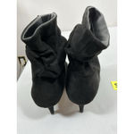 Womans Cosy Fever Pullon Booties 11 M Black Pointed Toe Slouched Kitten Heel Photo 4